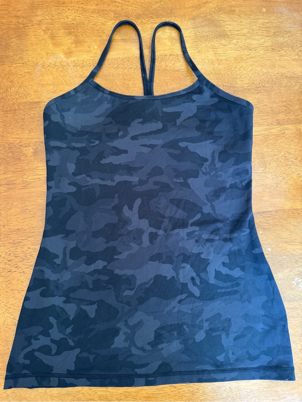 Lululemon Power Y Tank Size 6 Incognito Camo Multi Grey Black Racerback